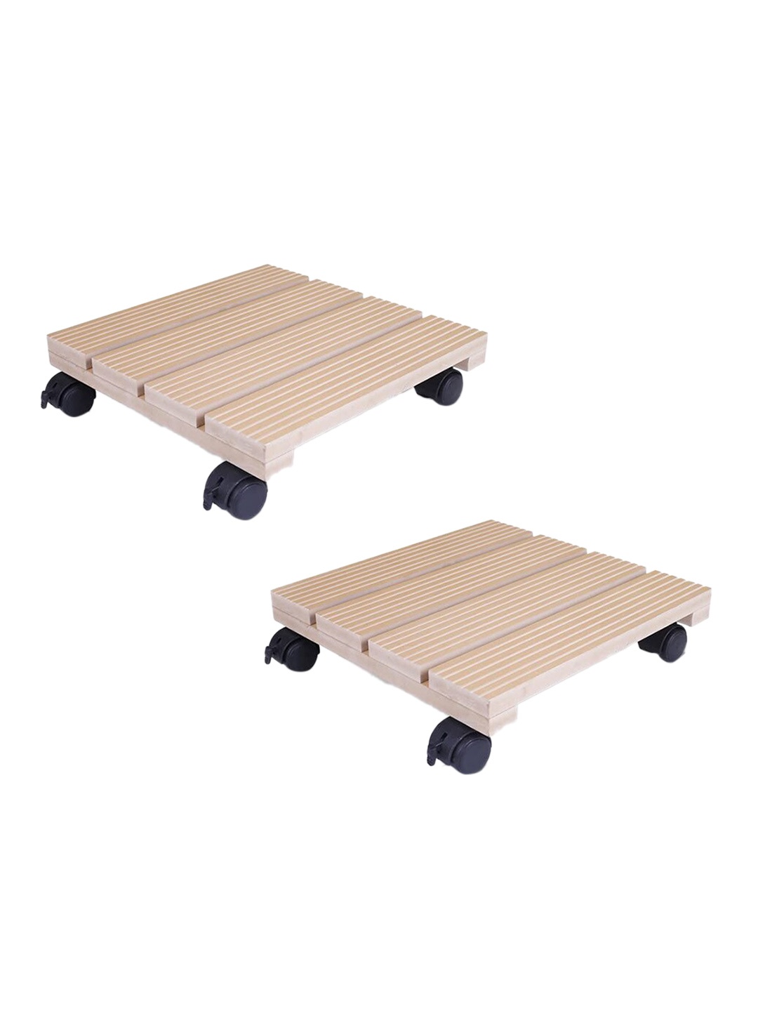 

Sharpex Set Of 2 Beige Solid Wooden Plant Stand