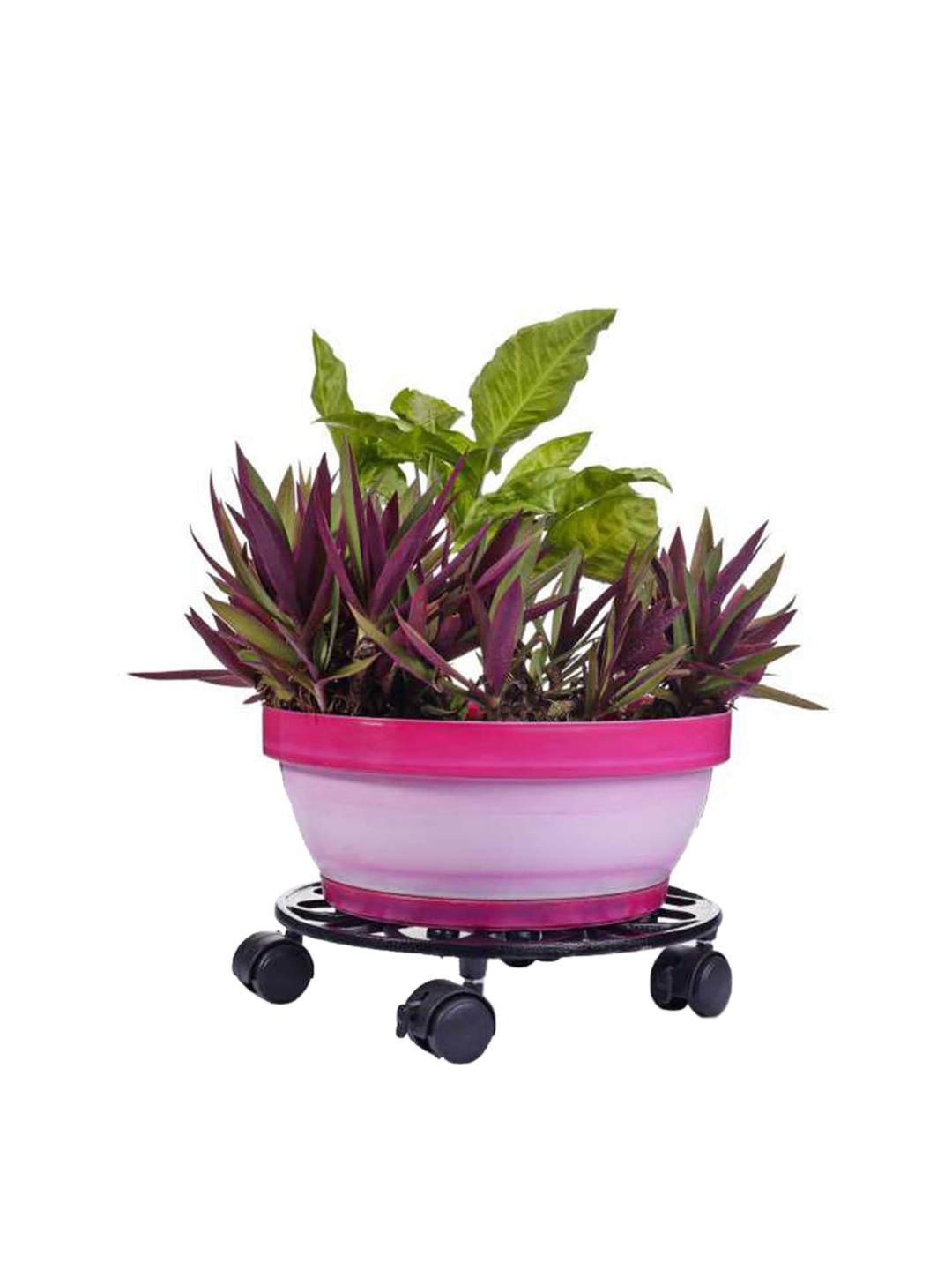 

Sharpex Black Self Design Metal Round Plant Stand