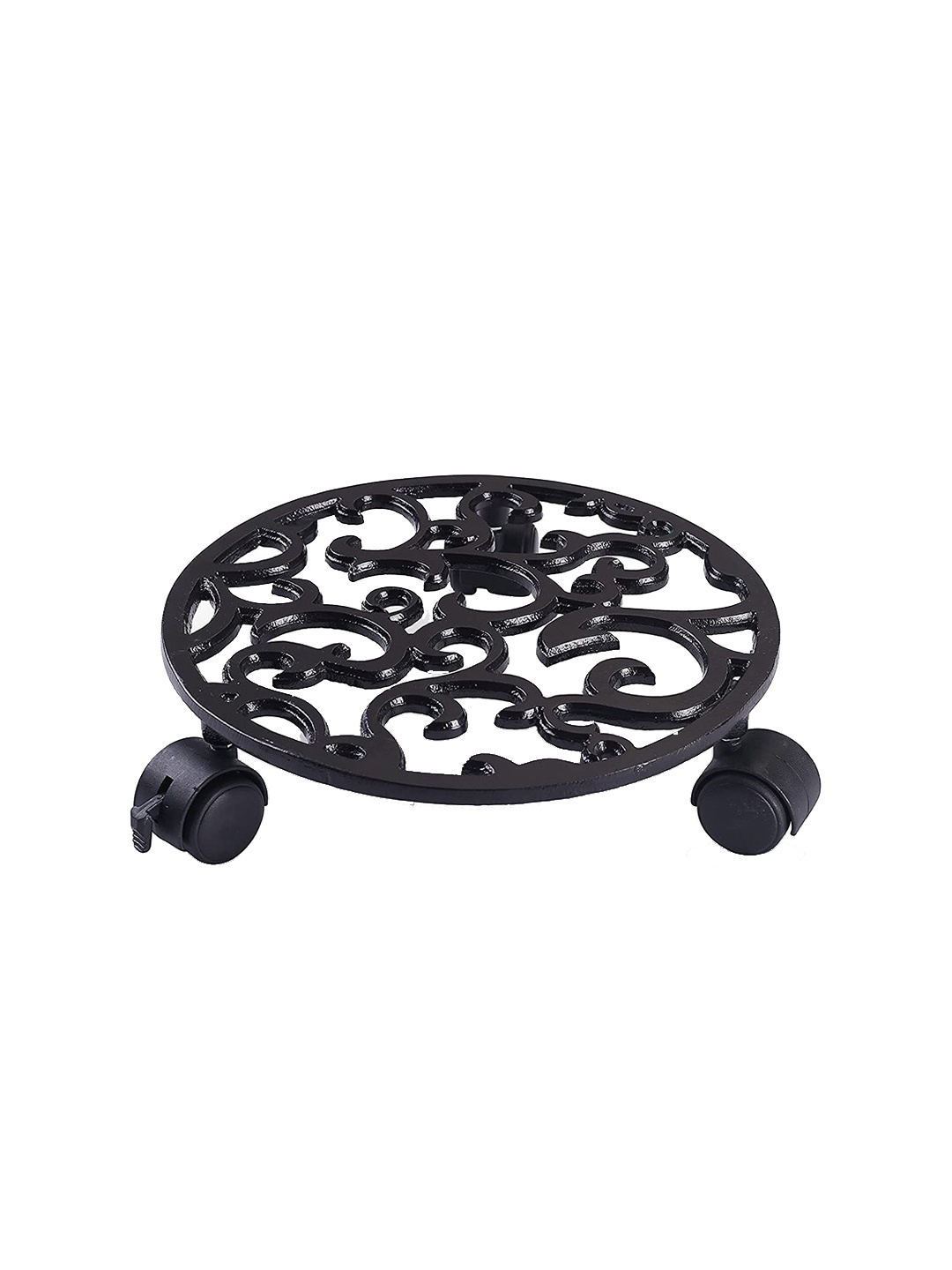 

Sharpex Black Self Design Metal Round Plant Stand