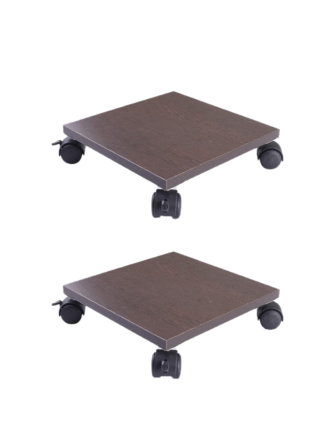 

Sharpex Set of 2 Brown Textured Wooden Square Plant Stands