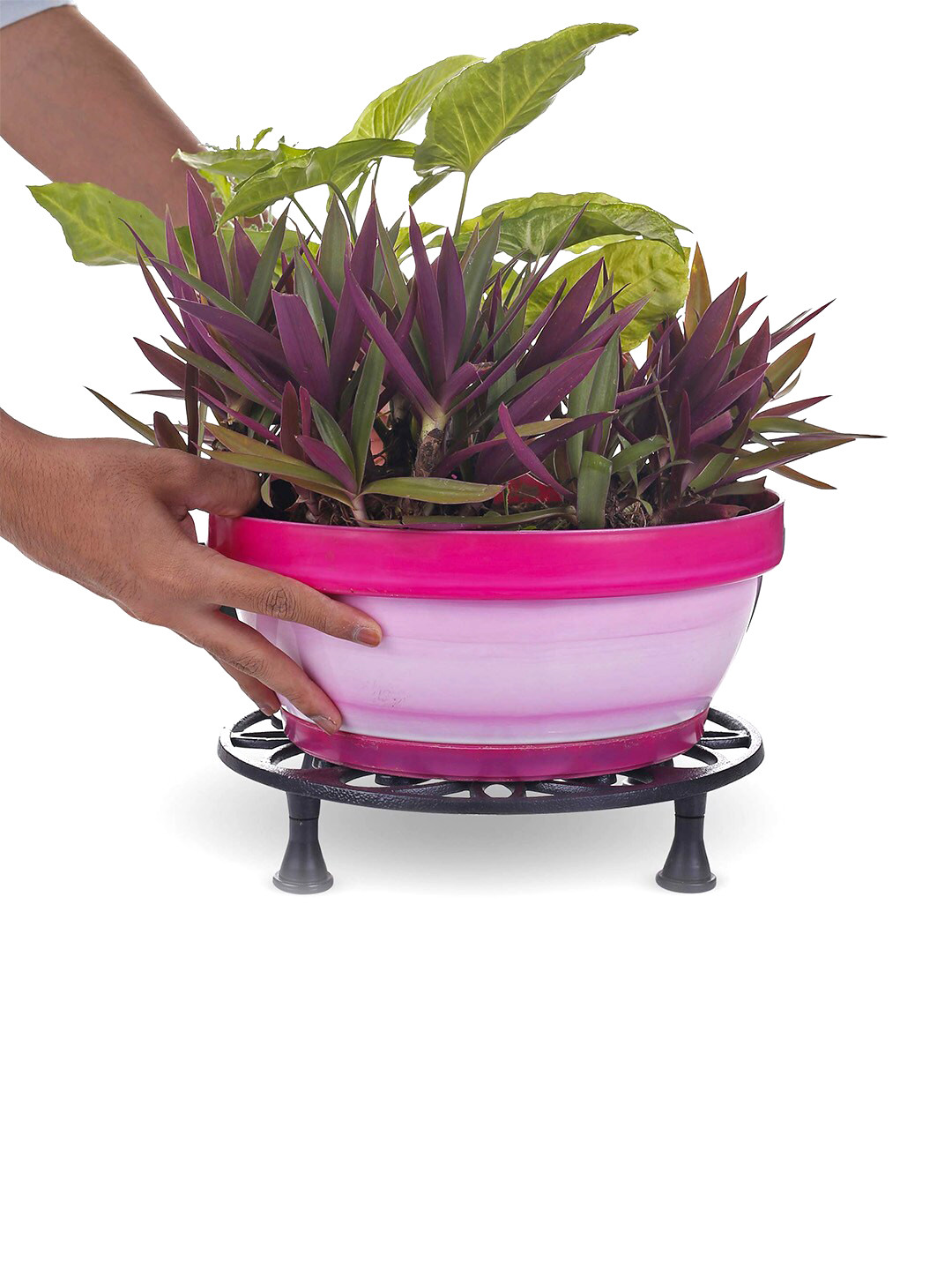 

Sharpex Black Iron Dolly Round Rack Garden Accessories