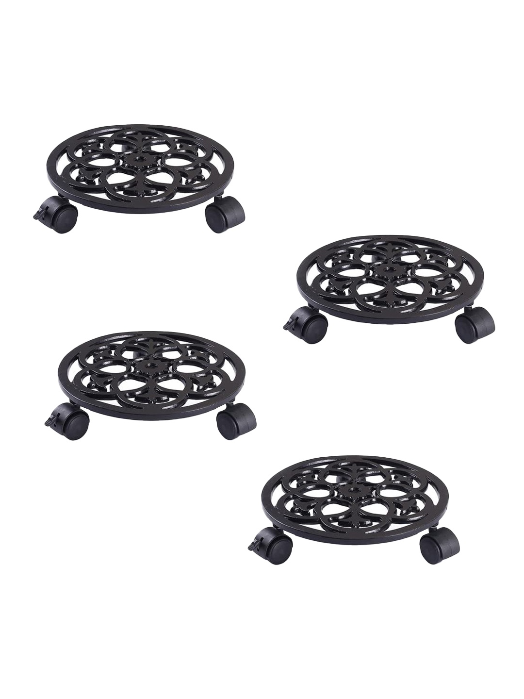 

Sharpex Pack Of 4 Black Dolly Round Rack Garden Accessories