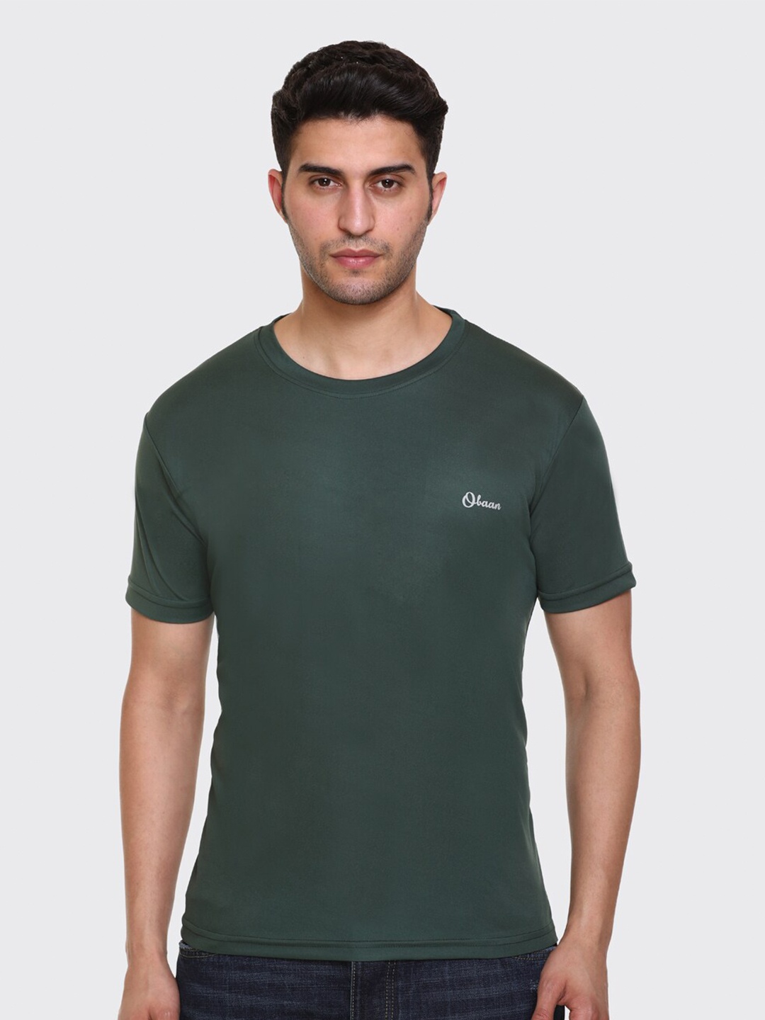 

Obaan Men Green Dri-FIT T-shirt