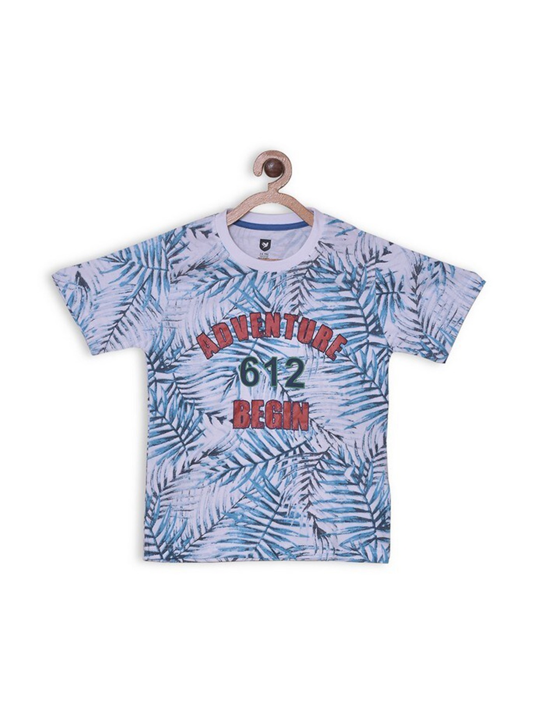 

612League Boys Blue Typography Printed T-shirt