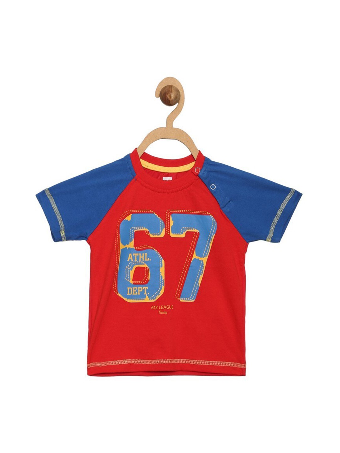 

612League Boys Red Typography Printed T-shirt