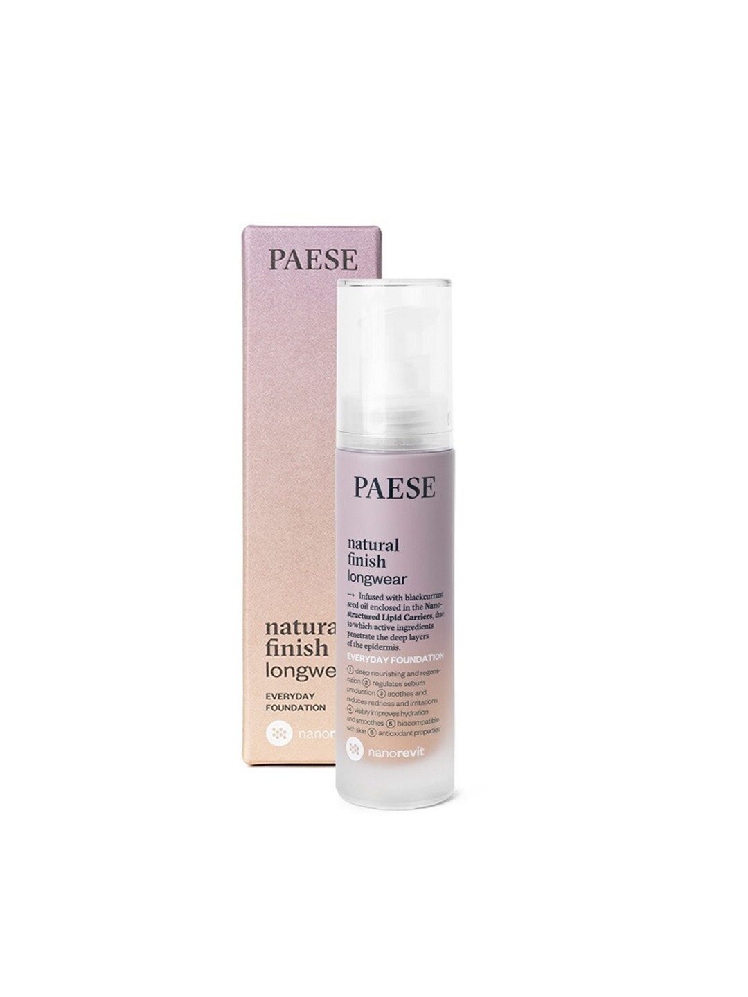 

Paese Cosmetics Natural Finish Longwear Everyday Foundation 35 ml - Porcelain 02, Beige