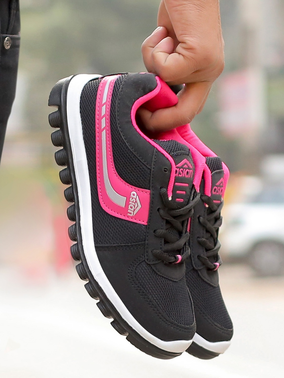 

ASIAN Women Black Textured Sneakers