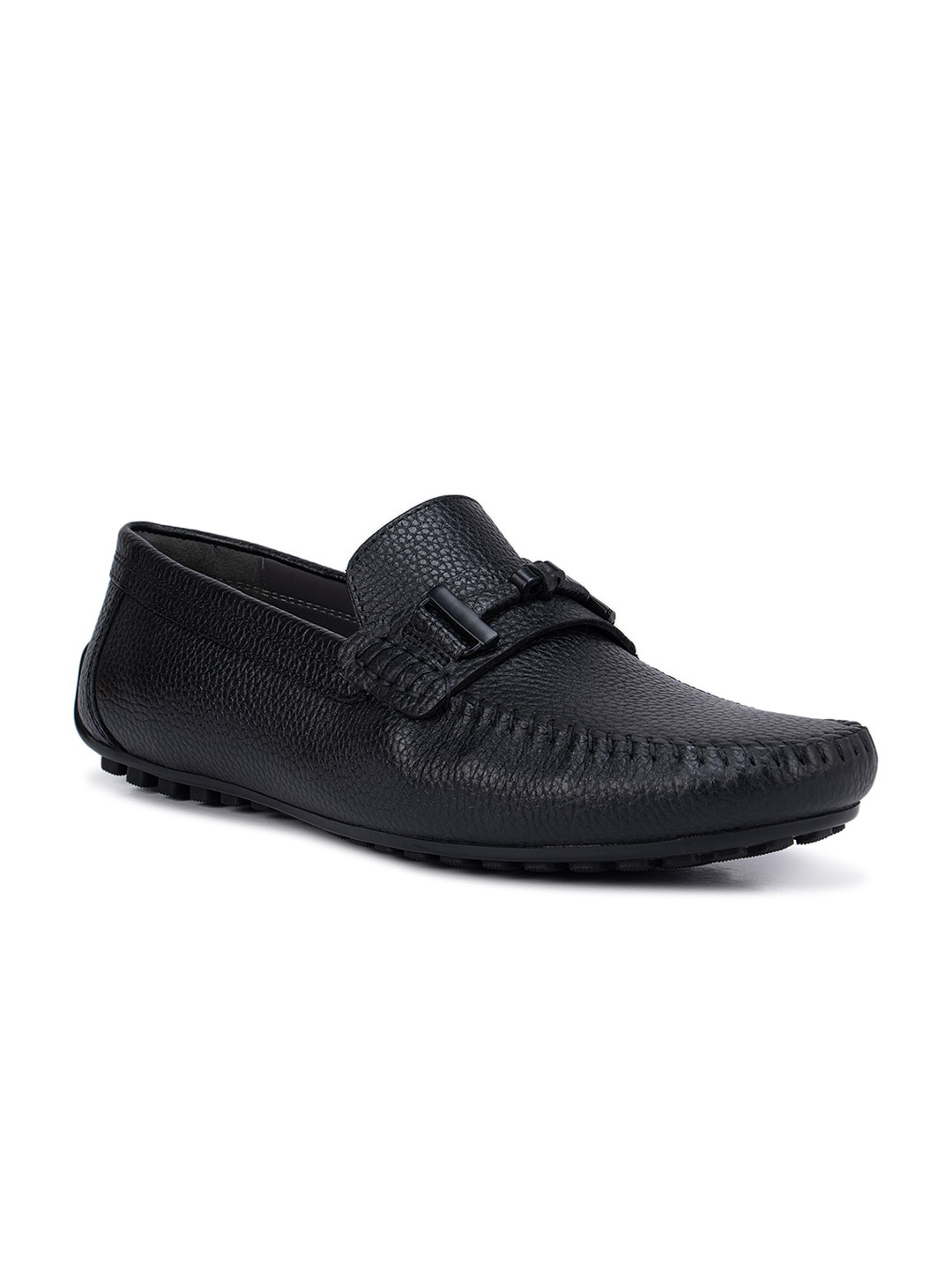 

ROSSO BRUNELLO Men Black Leather Driving Shoes
