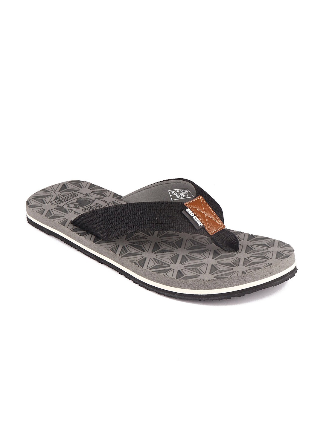 

Red Chief Men Grey & Black Printed Rubber Thong Flip-Flops