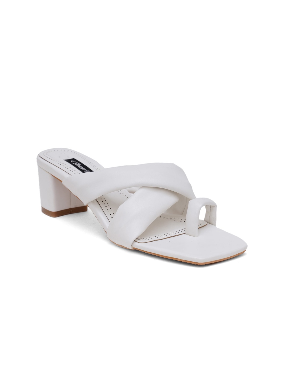 

Sherrif Shoes White Solid Party Block Sandals