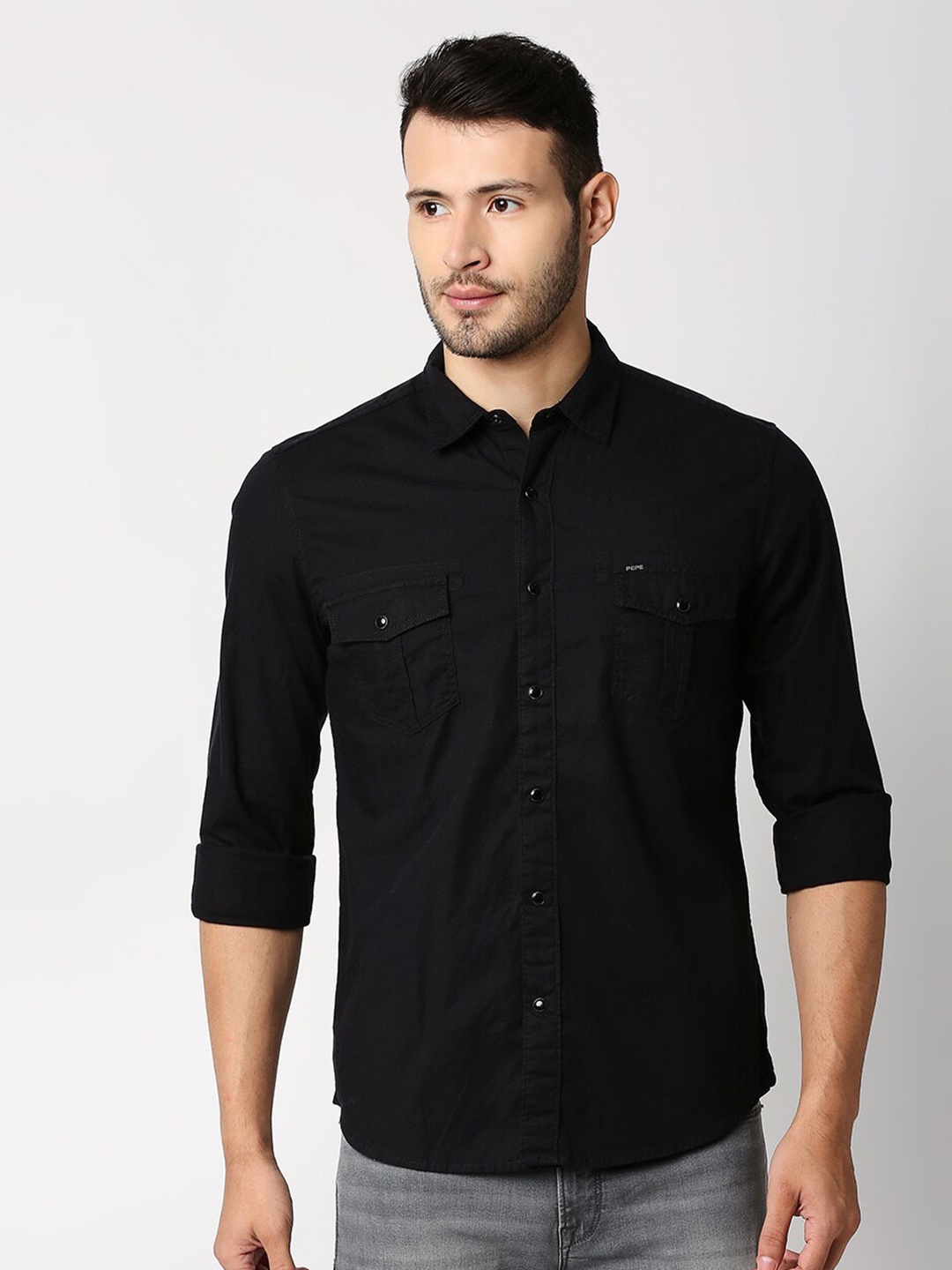 

Pepe Jeans Men Black Casual Shirt