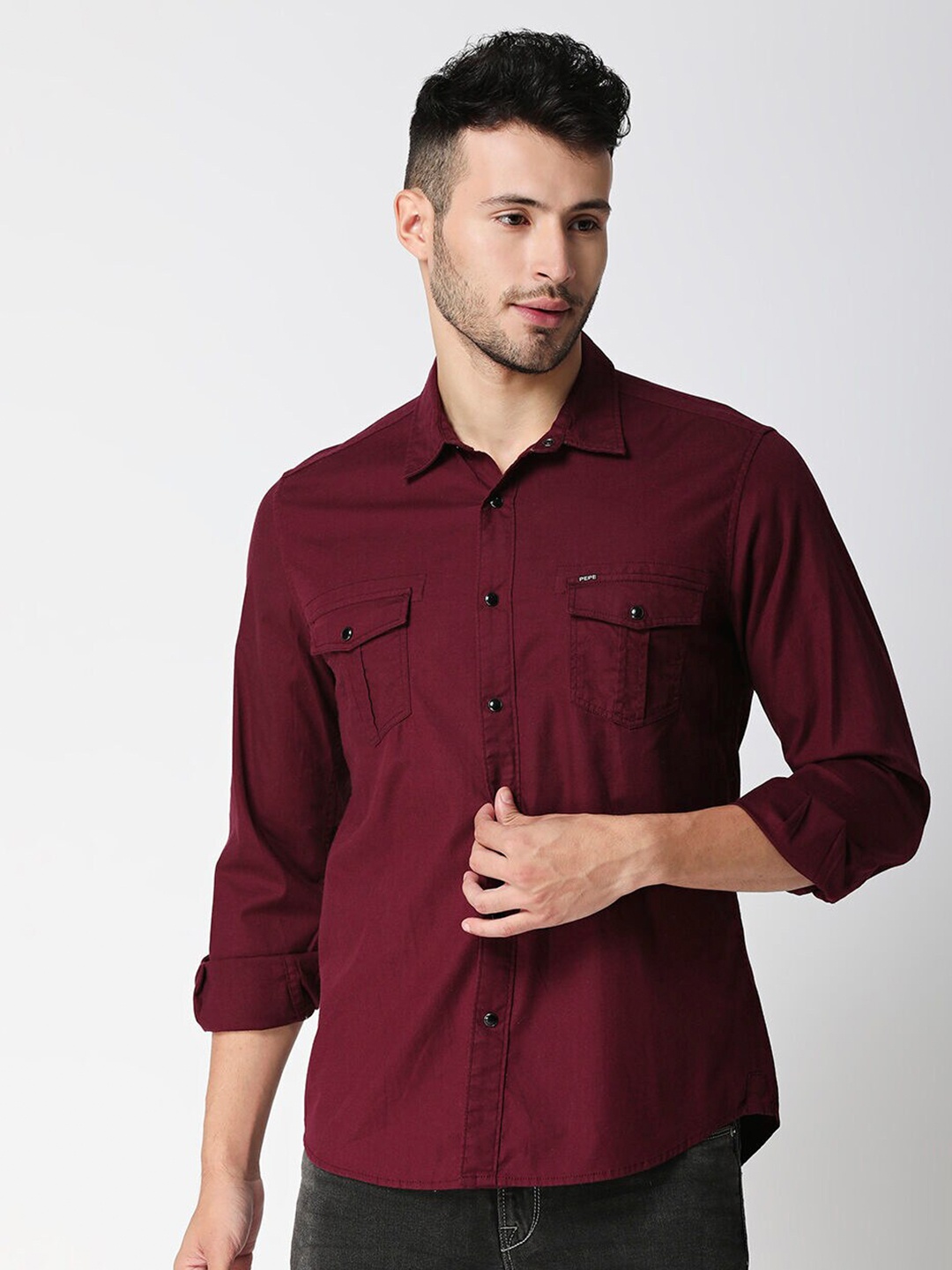 

Pepe Jeans Men Red Casual Shirt