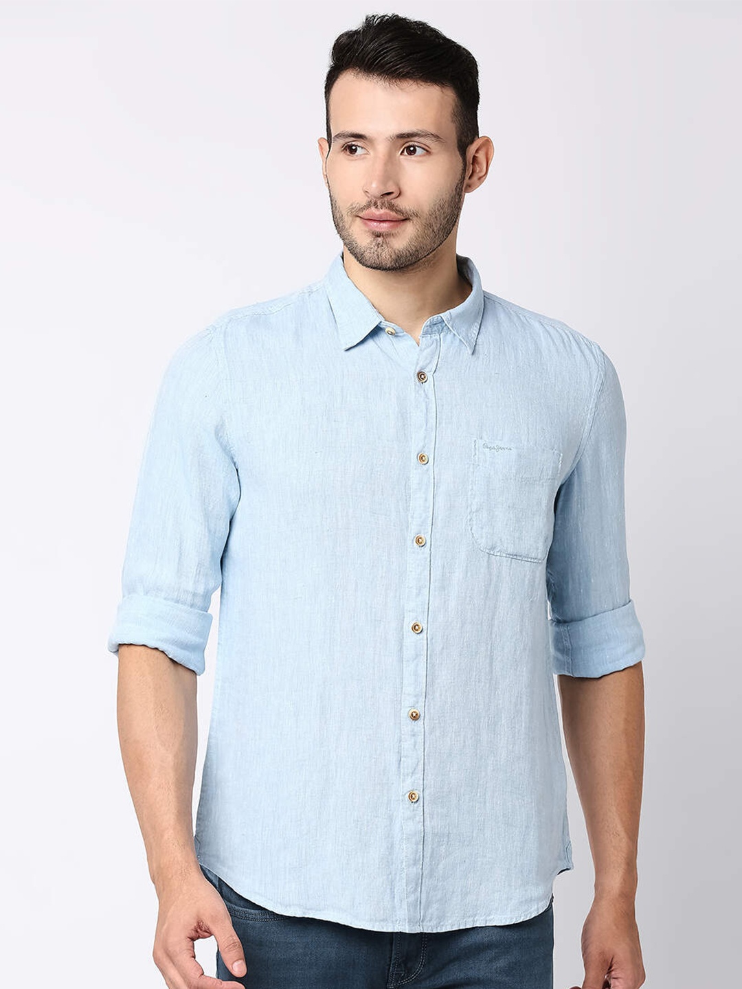 

Pepe Jeans Men Blue Casual Shirt