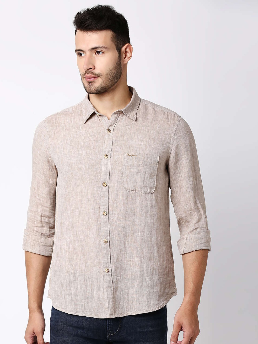 

Pepe Jeans Men Khaki Casual Shirt