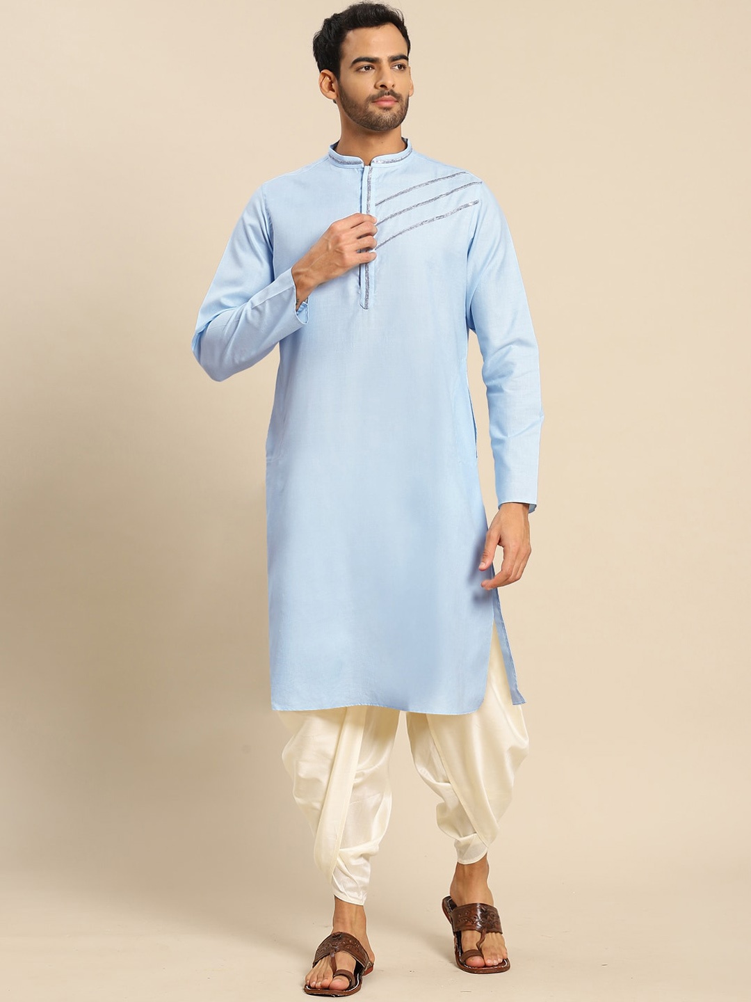 

KISAH Men Blue Kurta with Dhoti Pants