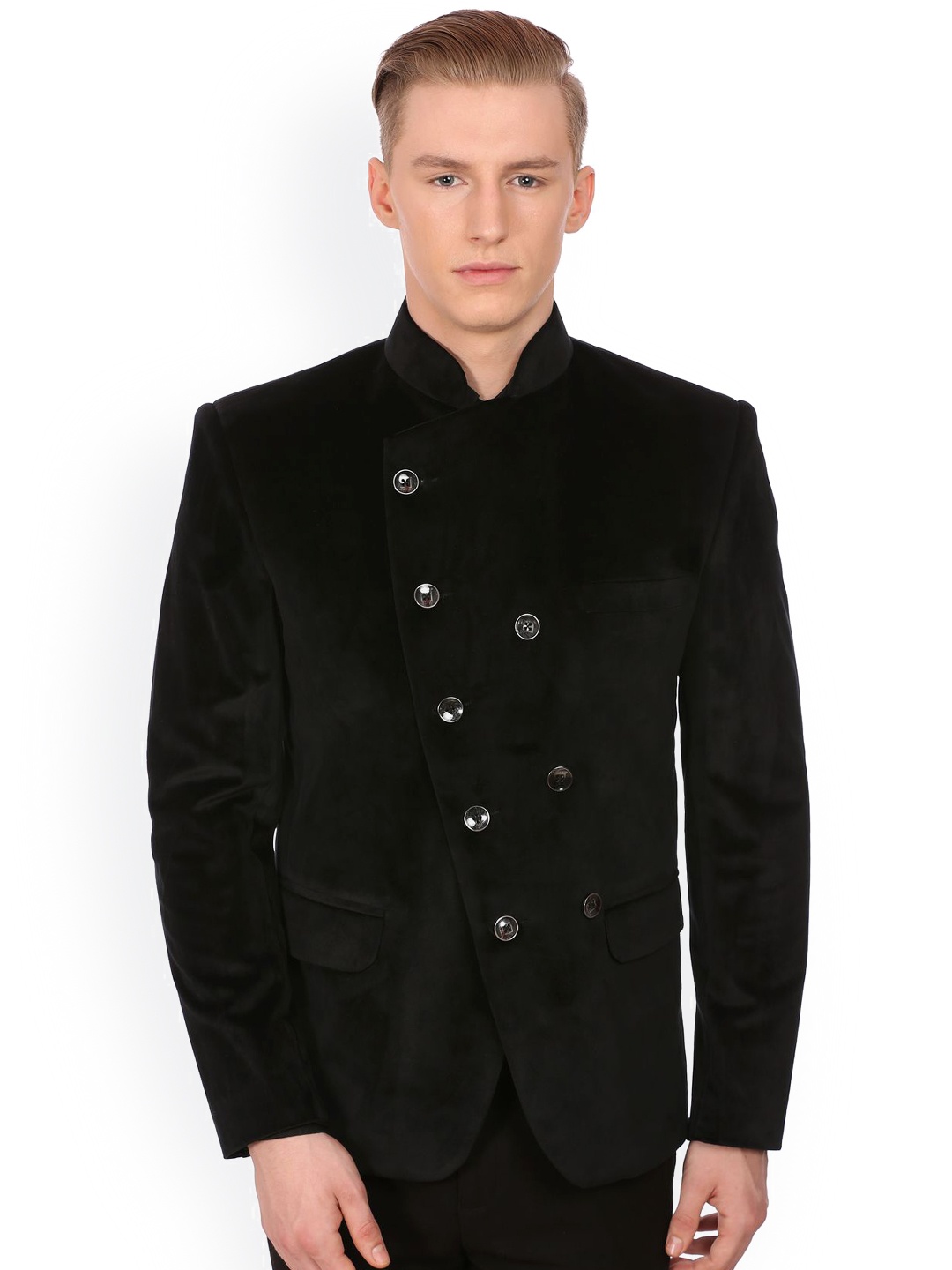 

Wintage Black Velvet Grandad Collar Ceremony Blazer