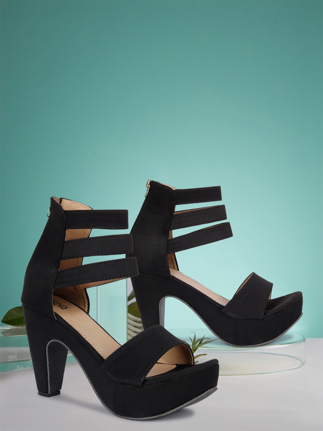 

RINDAS Black High-Top Block Pumps