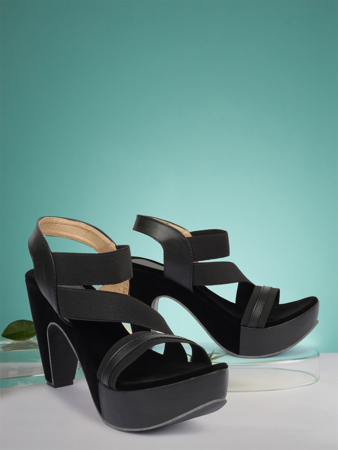 

RINDAS Black Solid Wedge Heels