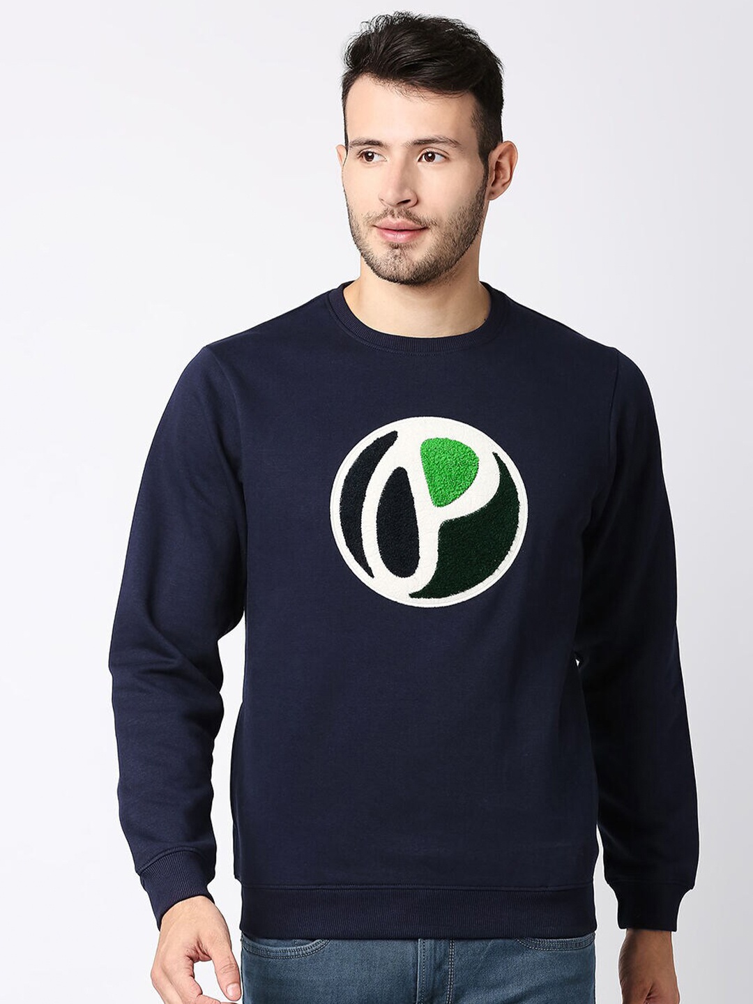 

Pepe Jeans Men Navy Blue Embroidered Sweatshirt
