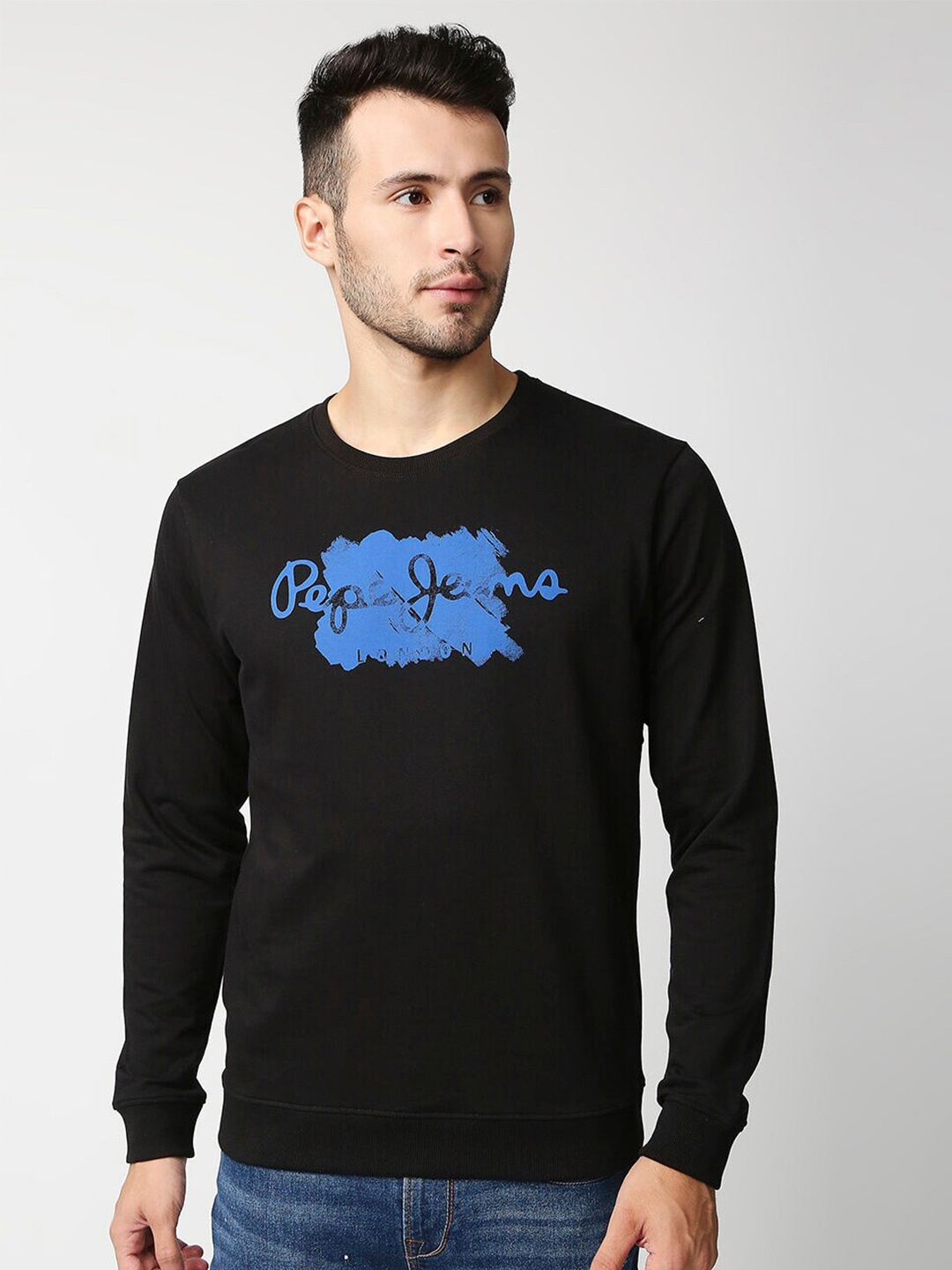 

Pepe Jeans Men Black Printed Sweatshirt
