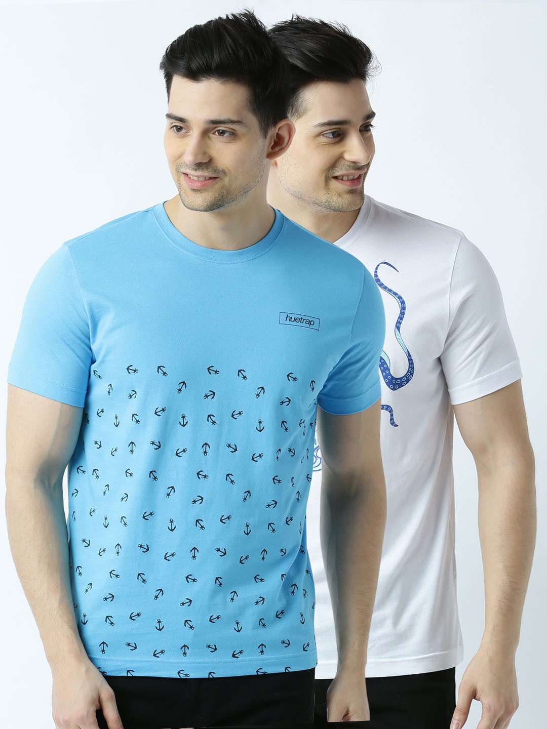 

Huetrap Pack of 2 Printed T-shirts, White