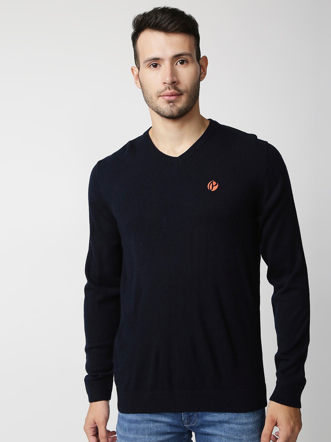 

Pepe Jeans Men Navy Blue Solid Pullover