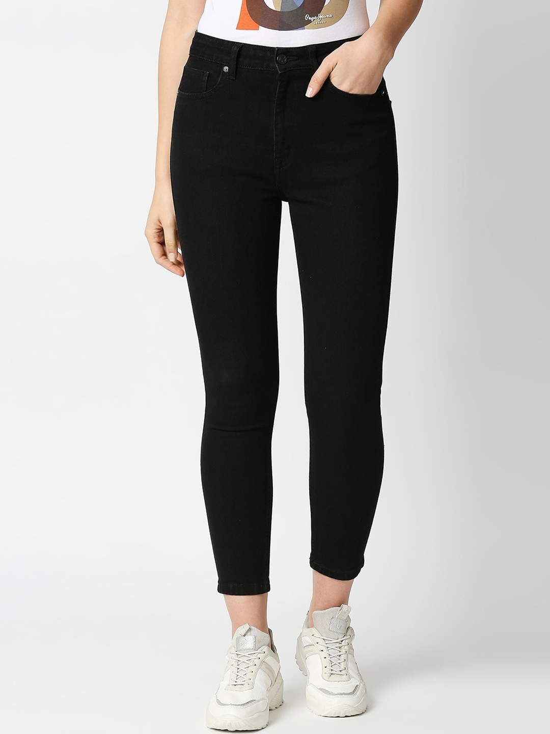 

Pepe Jeans Women Black Skinny Fit High-Rise Jeans