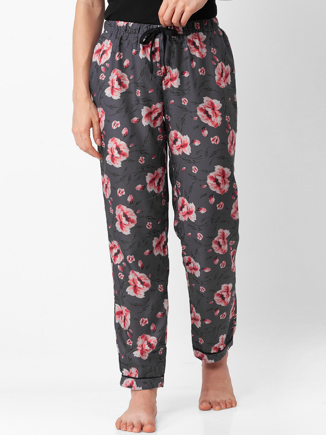 

FashionRack Women Grey Floral Printed Cotton Lounge Pant