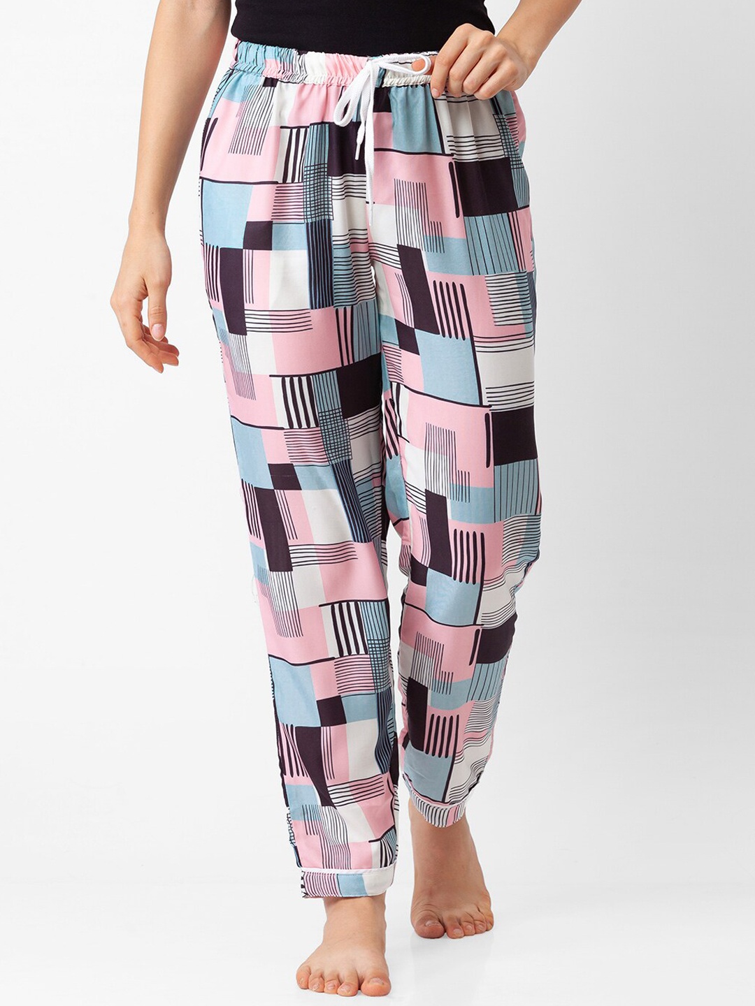 

FashionRack Women Multicolored Printed Cotton Lounge Pants, Multi