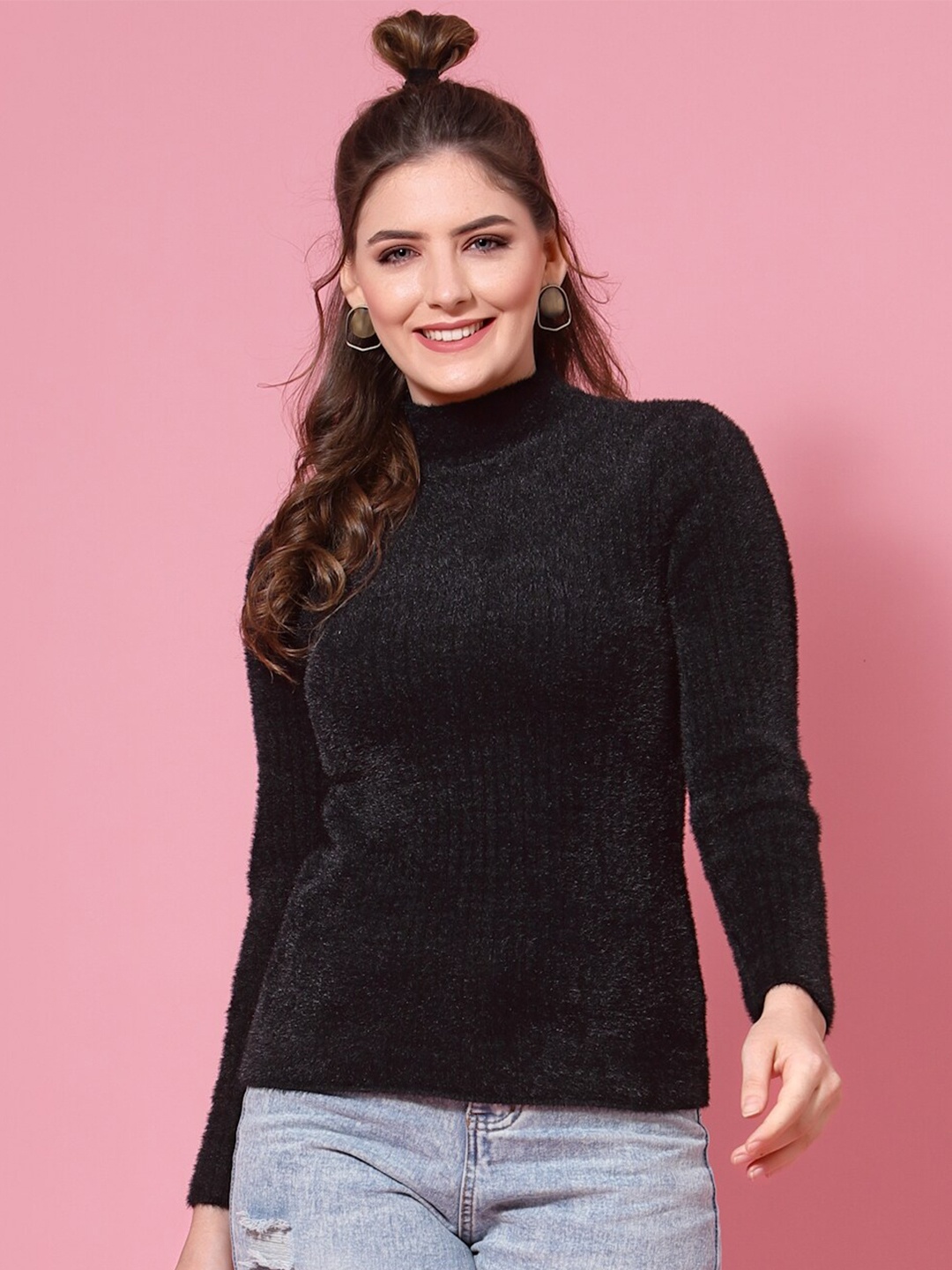 

Mafadeny Women Black Pullover