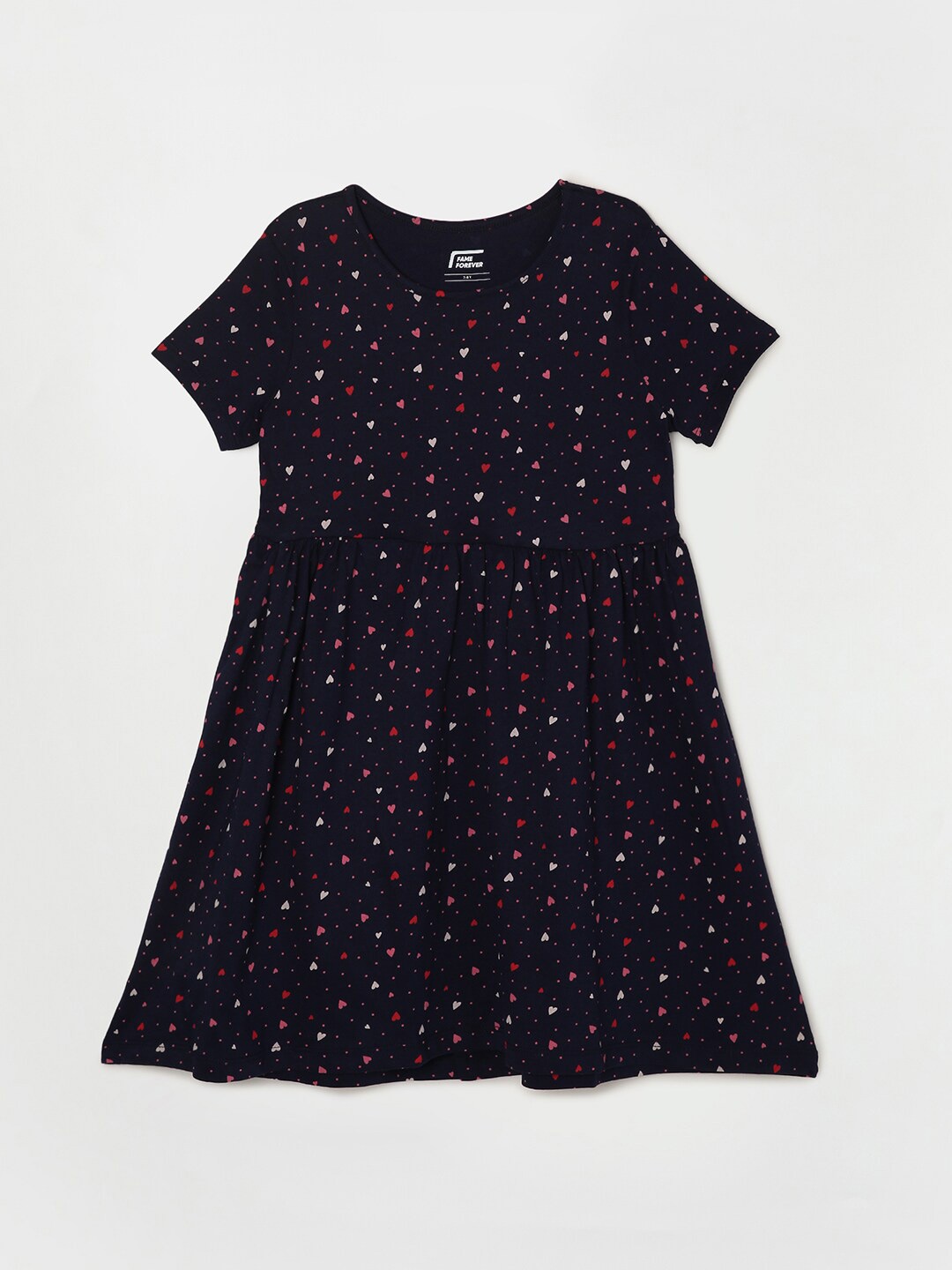 

Fame Forever by Lifestyle Girls Navy Blue Printed A-Line Dress