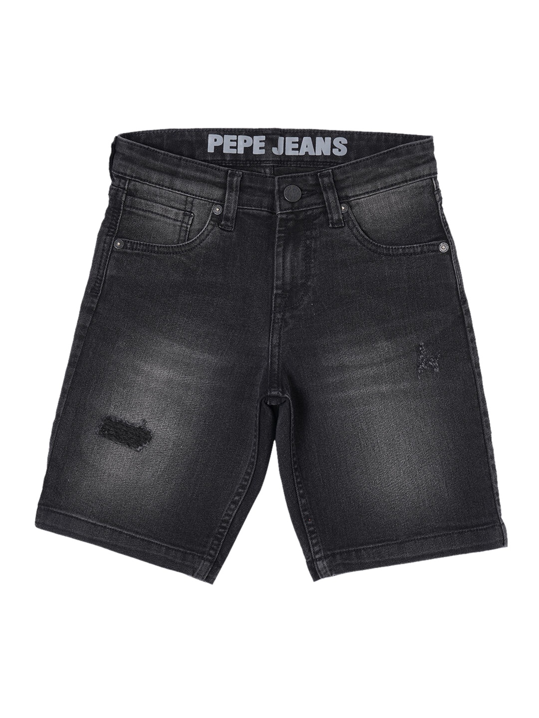 

Pepe Jeans Boys Black Washed Slim Fit Denim Shorts