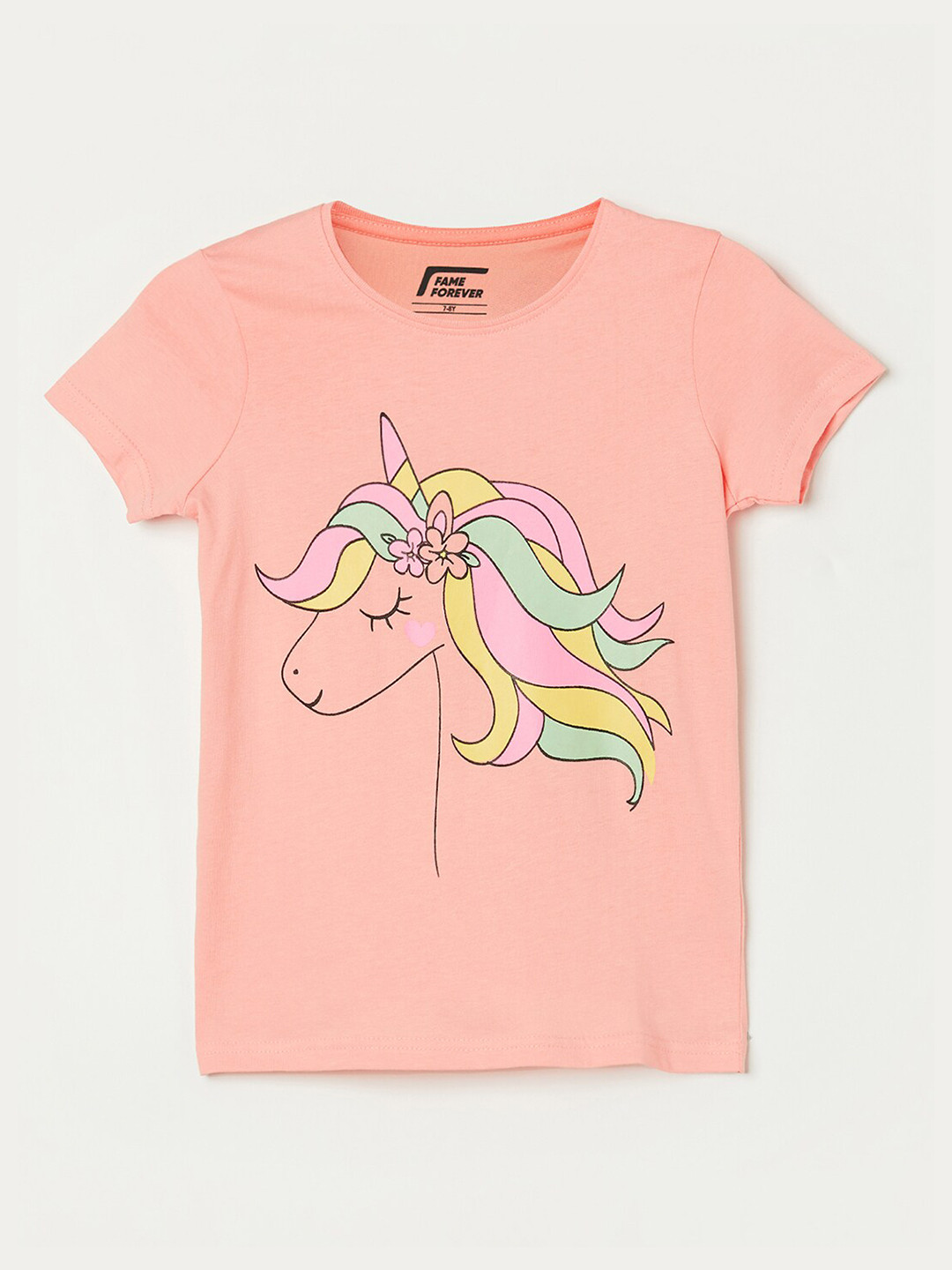 

Fame Forever by Lifestyle Girls Peach-Coloured Printed T-shirt
