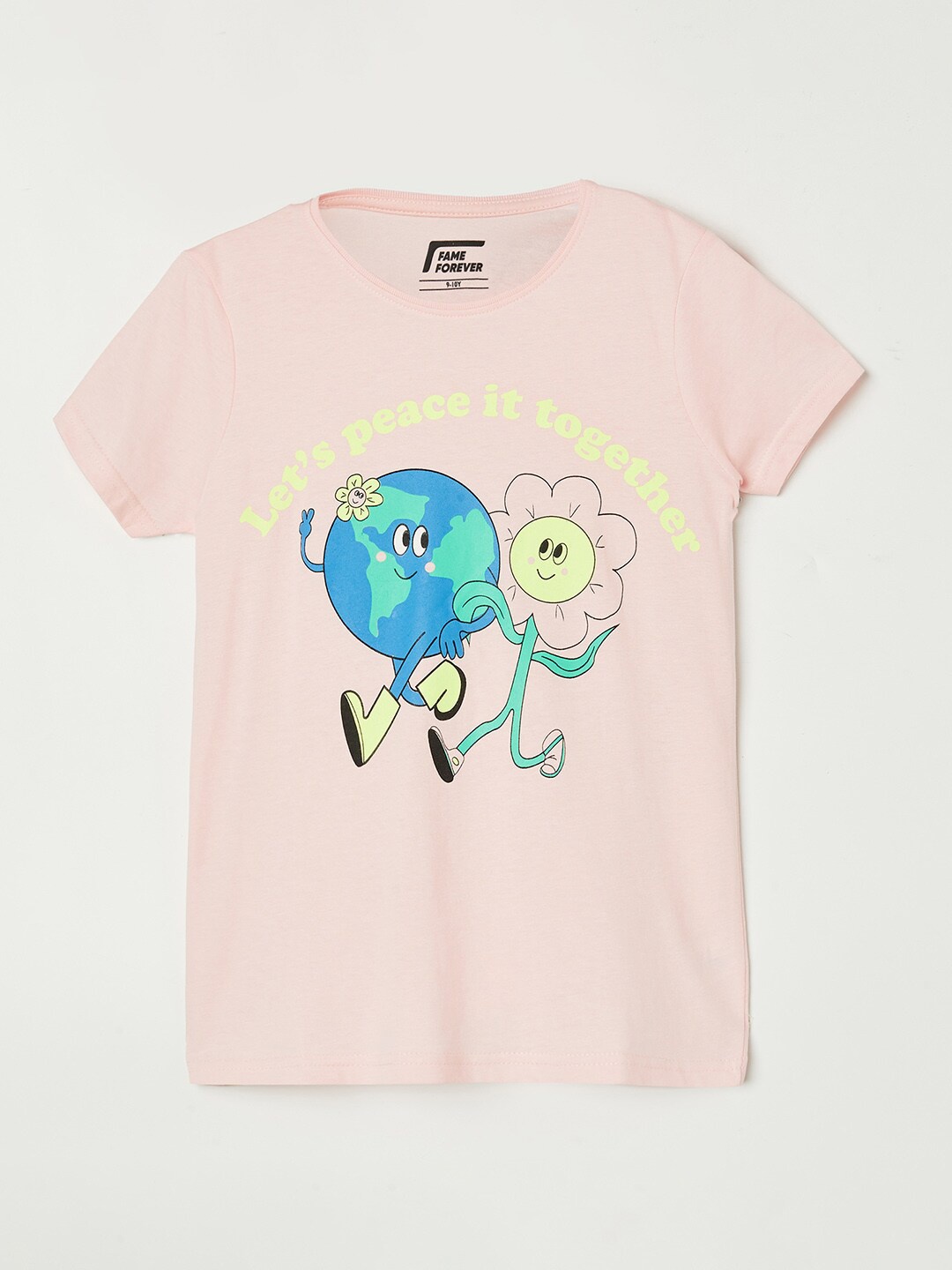 

Fame Forever by Lifestyle Girls Pink Printed Extended Sleeves T-shirt