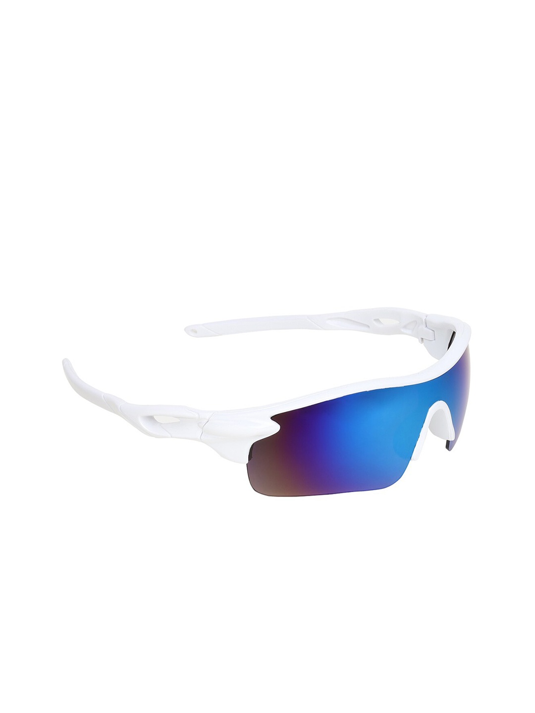 

ALIGATORR Unisex Blue Lens & White Sports Sunglasses with UV Protected Lens