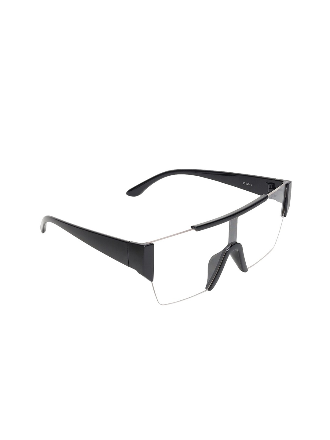 

ALIGATORR Unisex Clear Lens & Black Oversized Sunglasses & UV Protected Lens AGR_CITI_BLK, Transparent