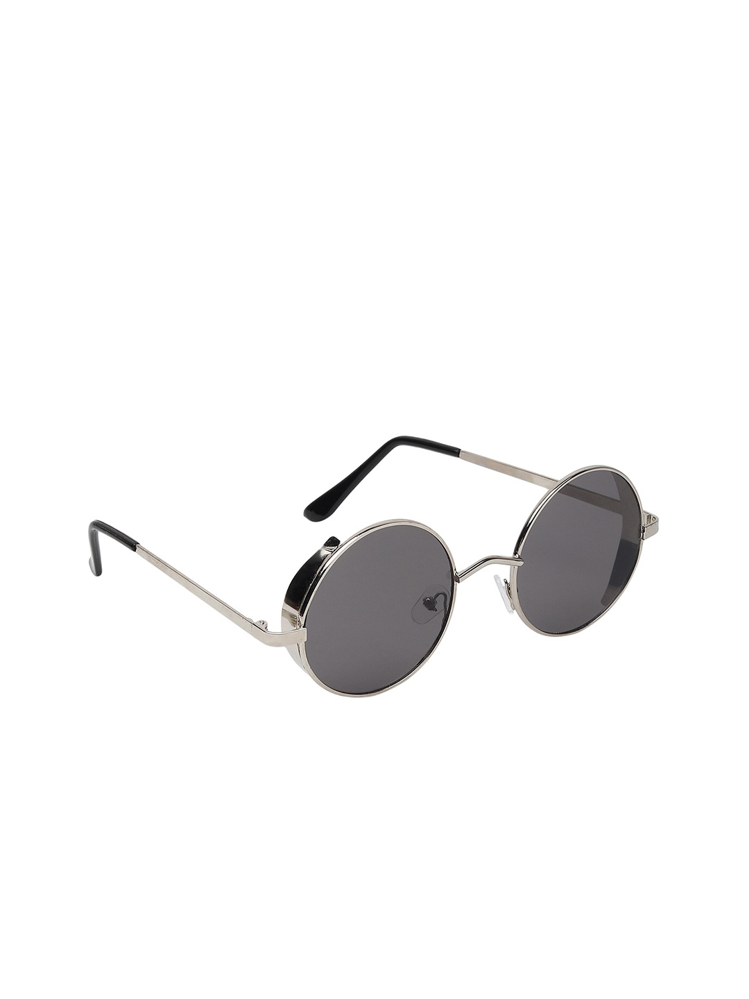 

GARTH Unisex Grey Lens & Gunmetal-Toned Round Sunglasses with UV Protected Lens