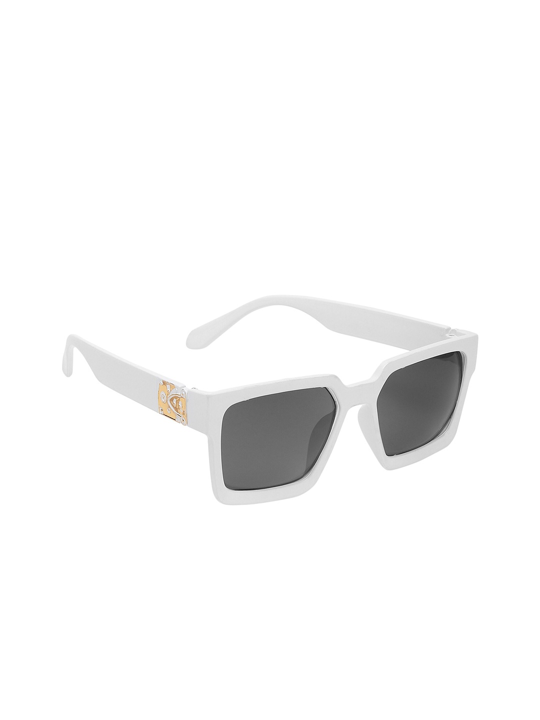 

GARTH Unisex Grey Lens & White Square Sunglasses with UV Protected Lens