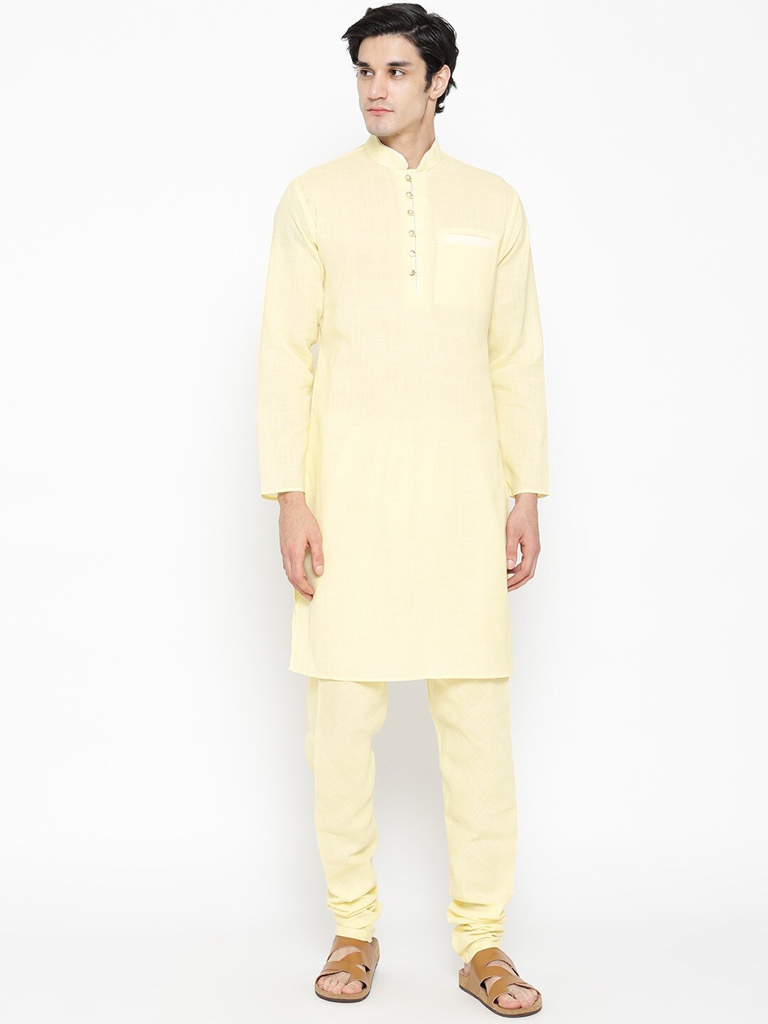 

SG LEMAN Men Yellow Kurta with Pyjamas