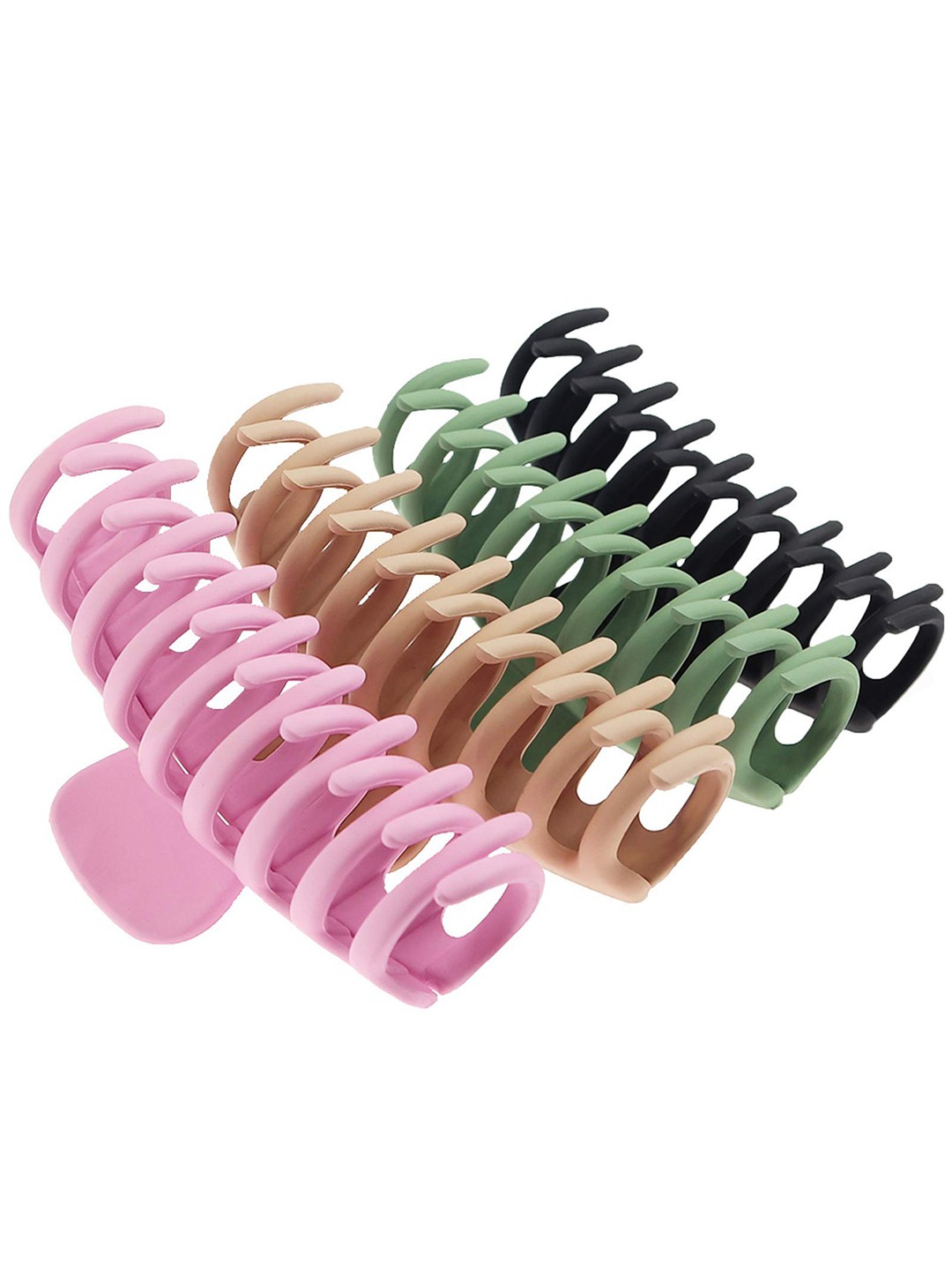 

VAGHBHATT Women Black & Green Set of 4 Claw Clip