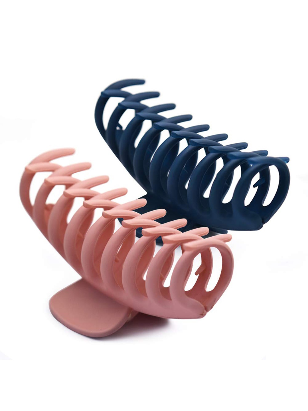 

VAGHBHATT Women Set of 2 Blue & Peach-Coloured Claw Clip