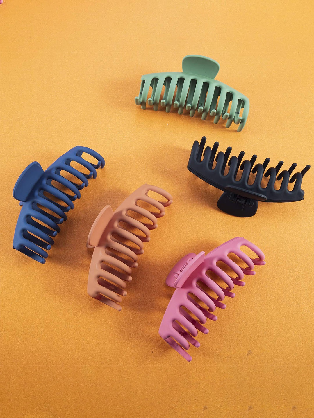 

VAGHBHATT Women Blue & Pink Set of 5 Claw Clip