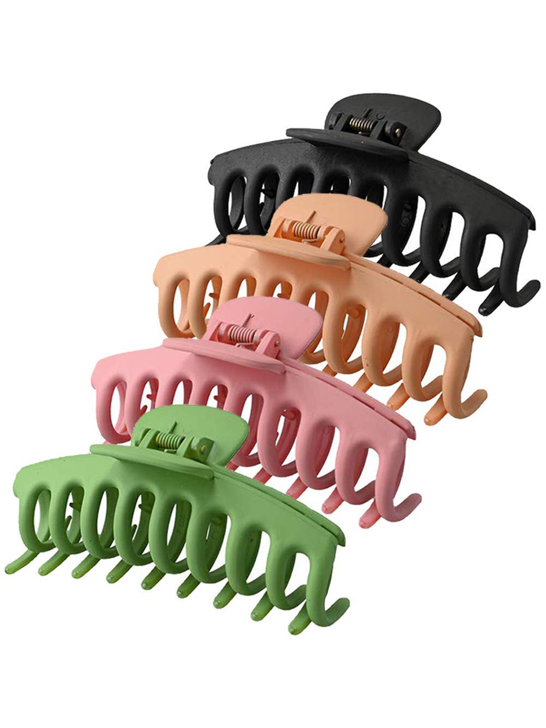 

VAGHBHATT Women Green & Black Set of 4 Claw Clip