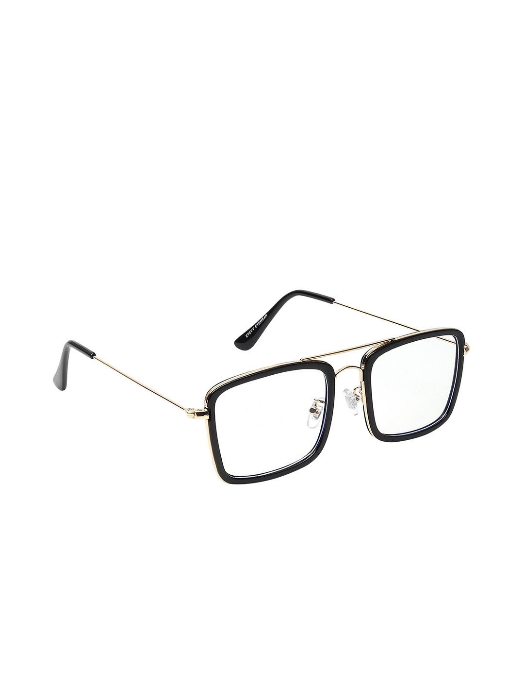 

GARTH Unisex Clear Lens & Gold-Toned Square Sunglasses with UV Protected Lens, Transparent