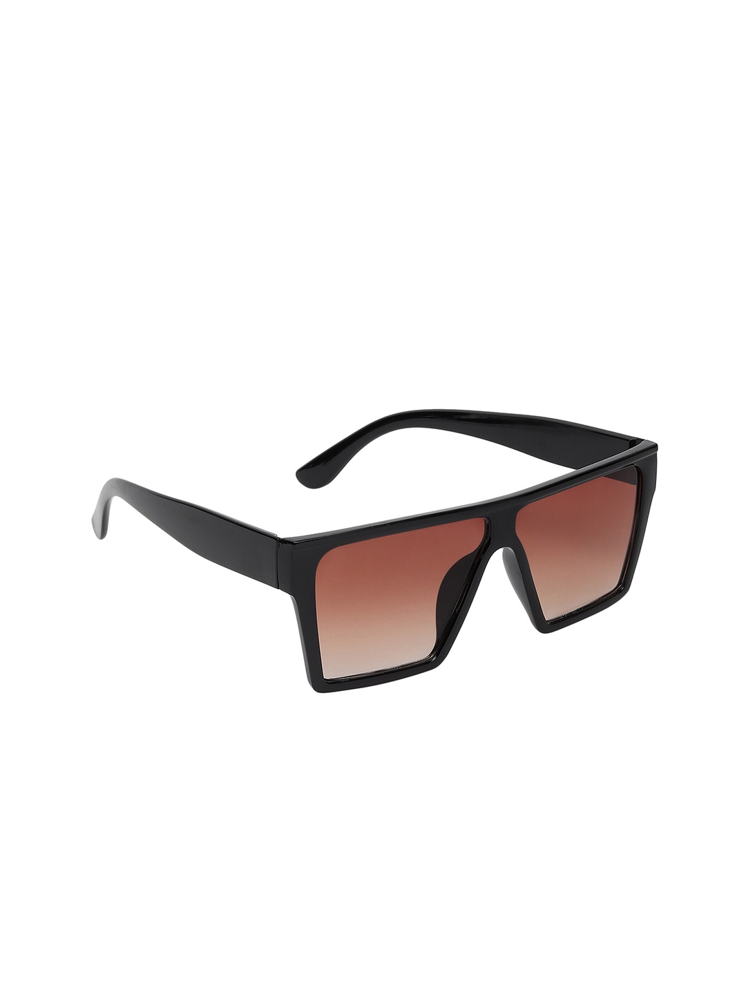 

GARTH Unisex Brown Lens & Black Square Sunglasses with UV Protected Lens 70 BRN_GRT