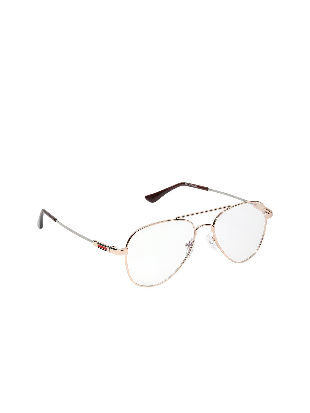 

GARTH Unisex Clear Lens & Gold-Toned Aviator Sunglasses with UV Protected Lens, Transparent