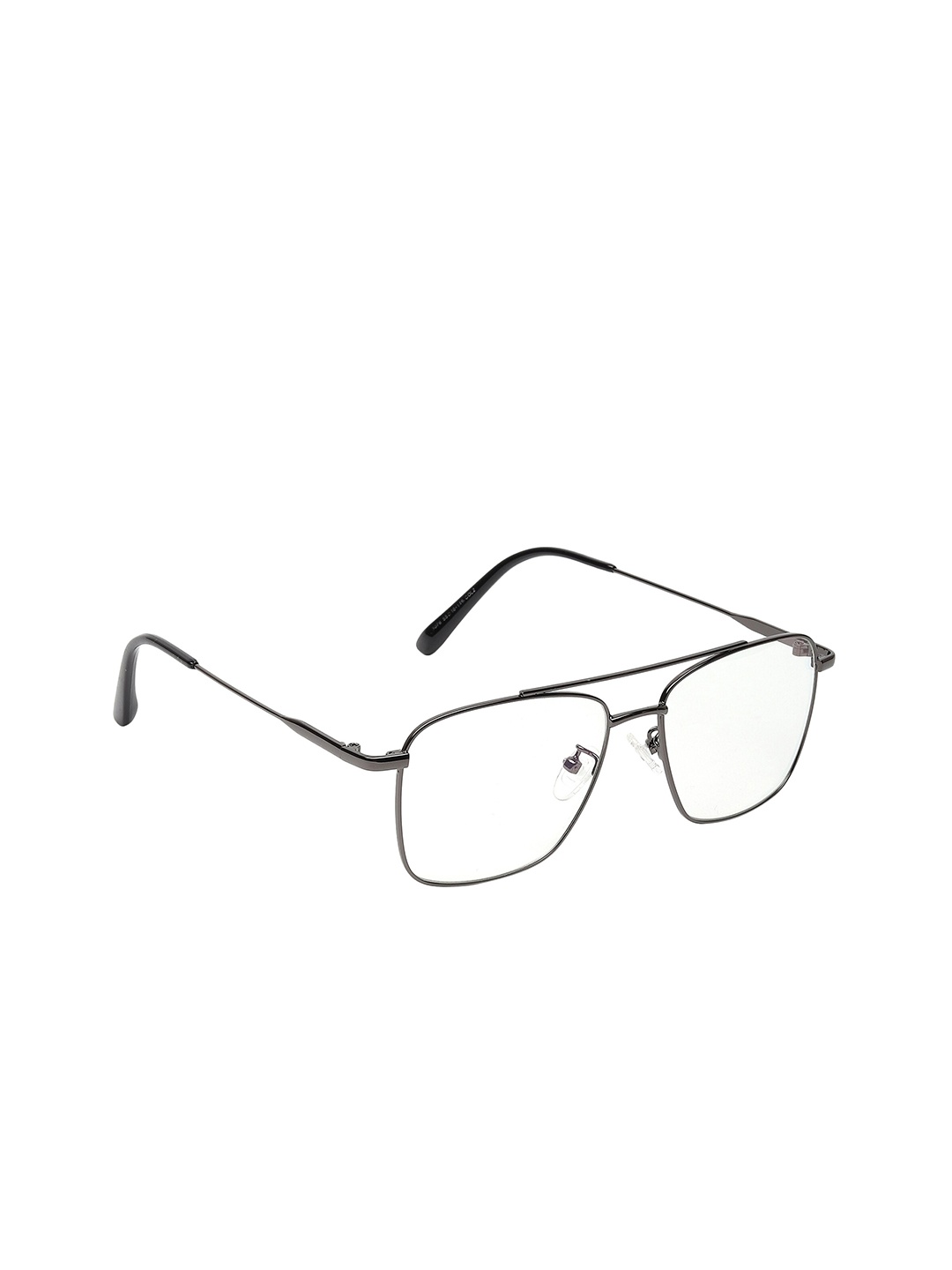 

GARTH Unisex Clear Lens & Gunmetal-Toned Square Sunglasses PARIS BLK_BC_CLR_GRT, Transparent