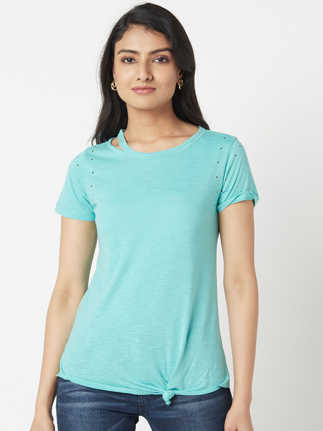 

Miss Grace Green Solid Regular Top