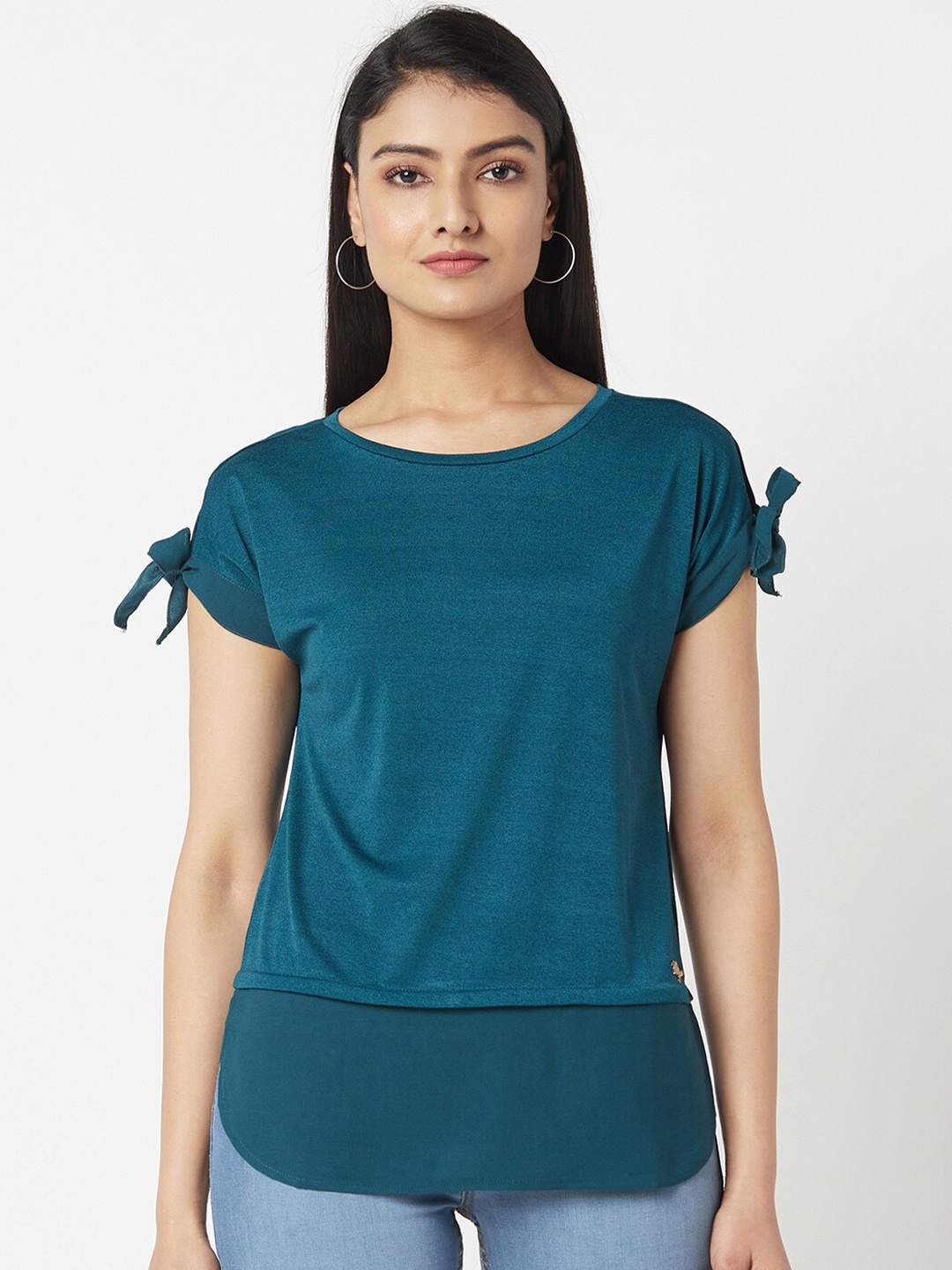 

Miss Grace Teal Extended Sleeves Top
