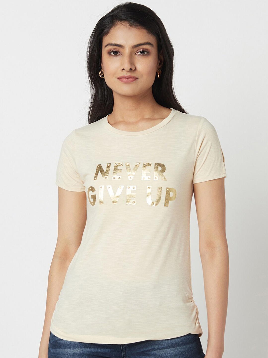 

Miss Grace Women Beige Printed Top
